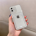 Transparent Card Slot Wallet TPU Soft Case For iPhone 14 1513 11 12 Mini Pro Max XS XR 7 8 Plus SE Shockproof Cool Storage Cover
