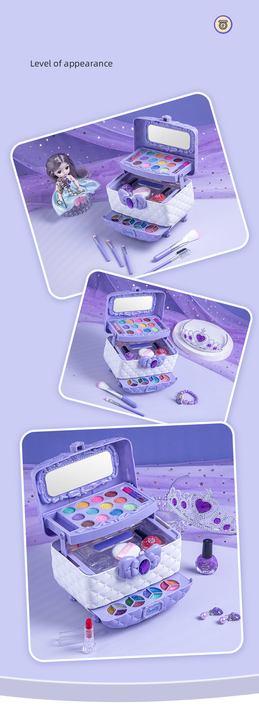 Factory Children Girl Princess Makeup Box Makeup Box suit Set Box Eye Shadow Full Set Performance Gift Box Toys Cross Border