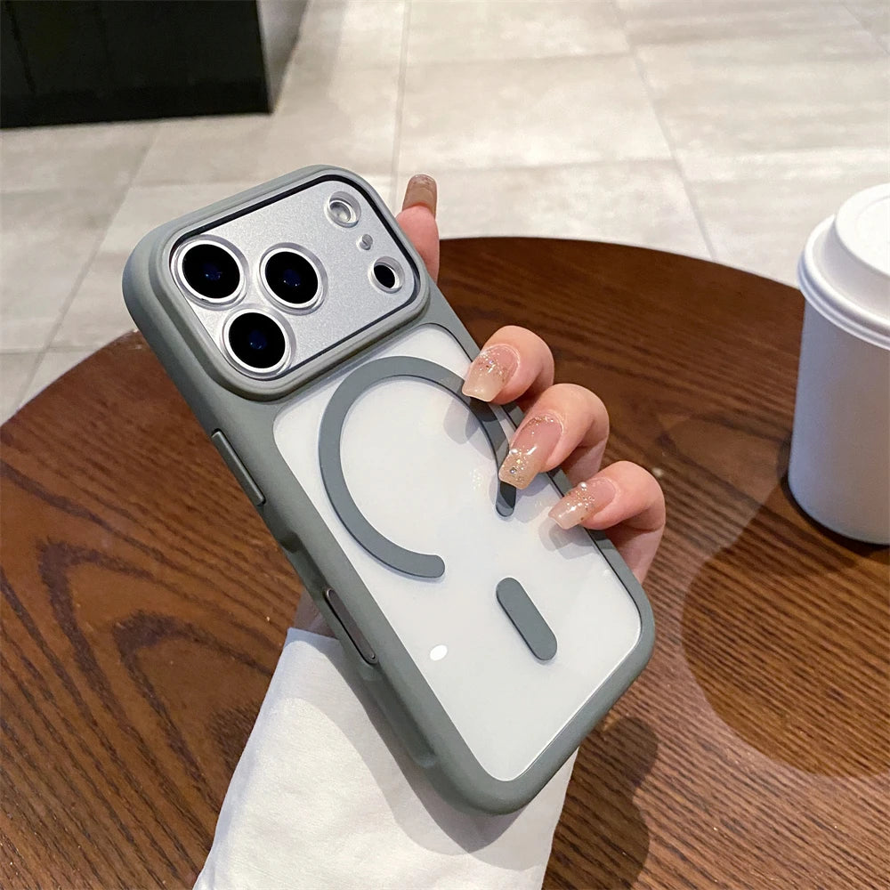 Coque Transparente Magnétique MagSafe – Acrylique Rigide Anti-Choc | iPhone 17 / 17 Pro / 17 Pro Max / Air