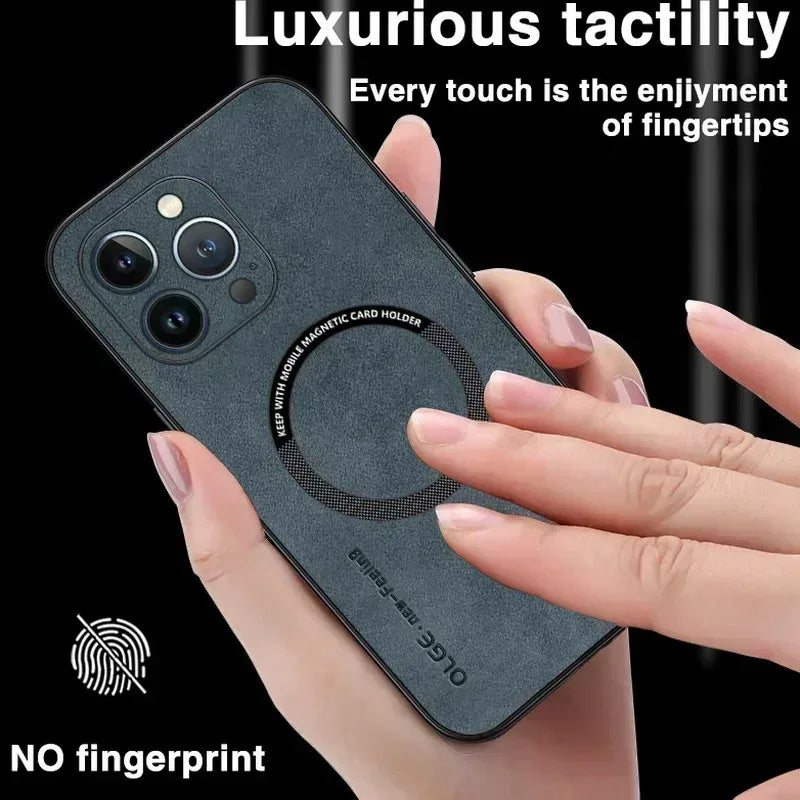 For Magsafe Luxury Leather Shockproof Phone Cases For iPhone 17 16 15 14 13 12 11 Pro Max Plus Magnetic Wireless Charging Cover