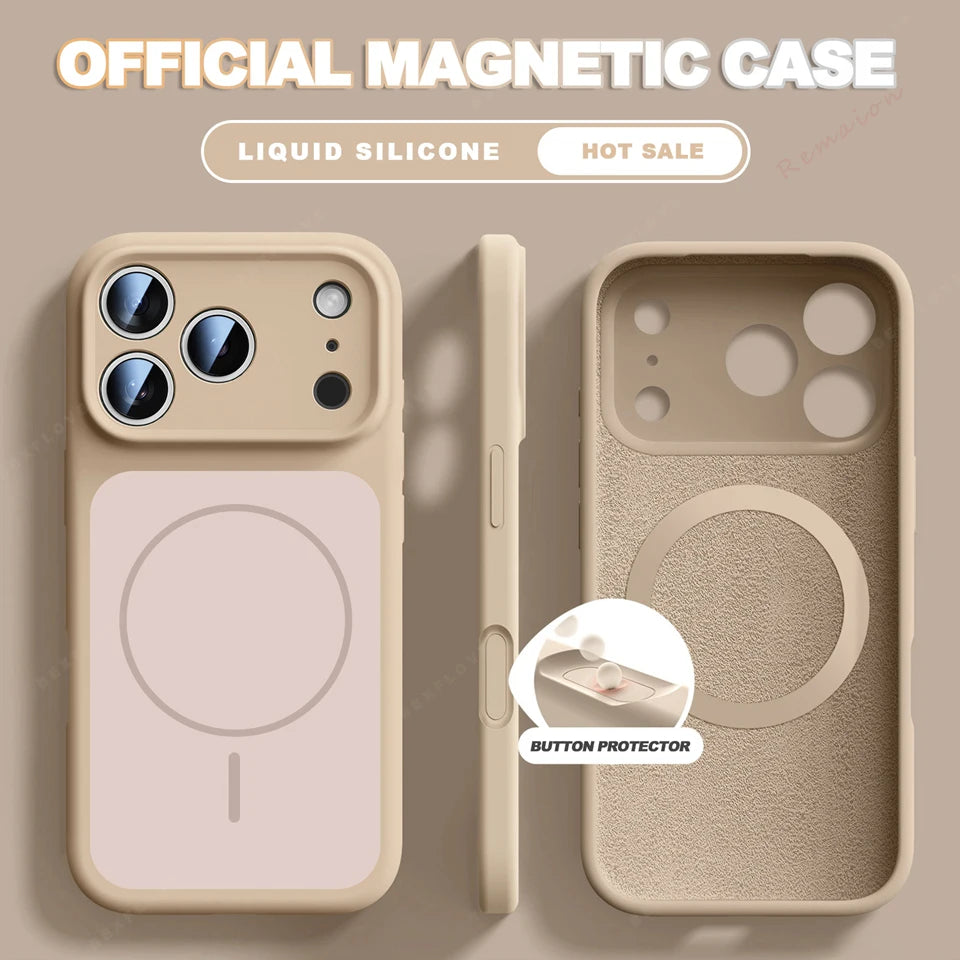 Coque Silicone Liquide MagSafe iPhone 13 14 15 16 17 Pro Max Air – Anti-Choc | NOVACASE