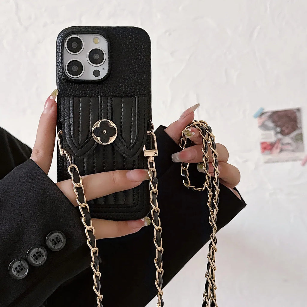 Crossbody Wallet with Card Holder Phone Case for IPhone 16 15 14 11 Pro Max 13 12 Mini XR XS Max PU Leather Prevention Cover