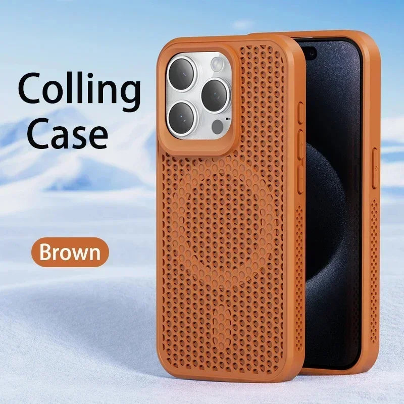 Coque Respirante Magnétique iPhone 17 16 15 14 13 12 11 Pro Max Plus – Compatible MagSafe