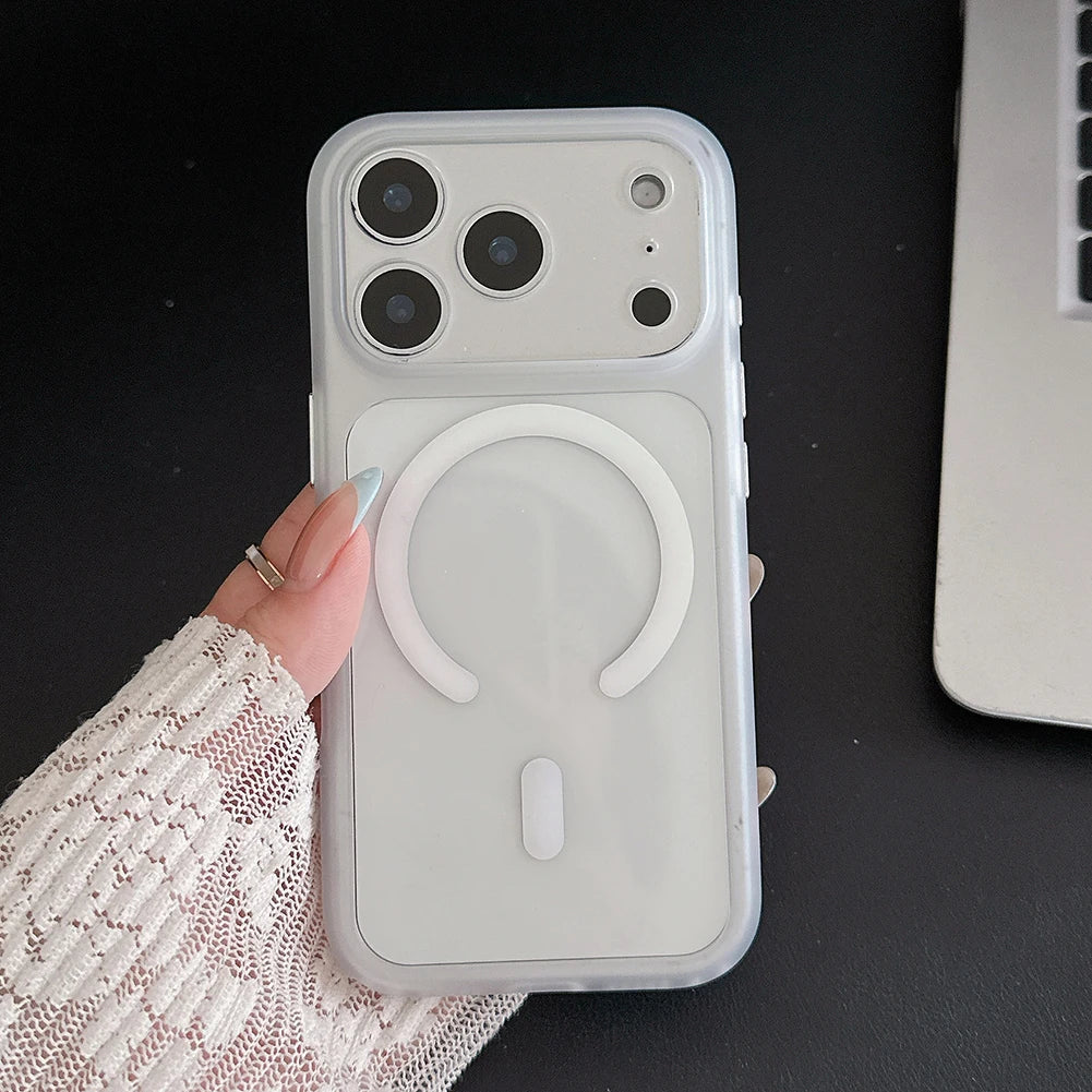 Coque MagSafe Transparente Acrylique – Compatible iPhone 13 à 17 Pro Max | Protection Caméra Anti-Choc
