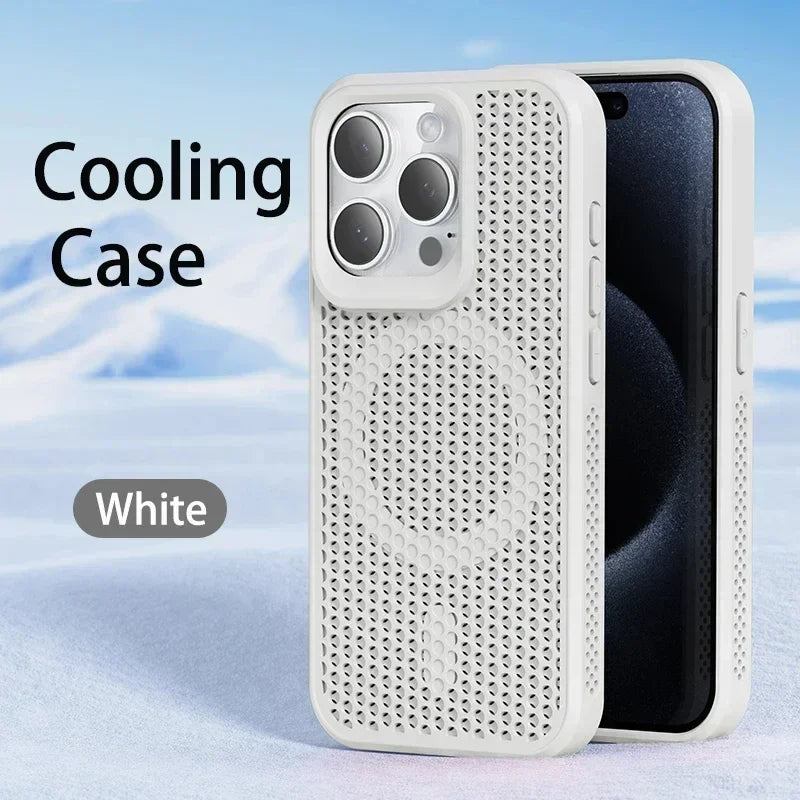 Coque Respirante Magnétique iPhone 17 16 15 14 13 12 11 Pro Max Plus – Compatible MagSafe