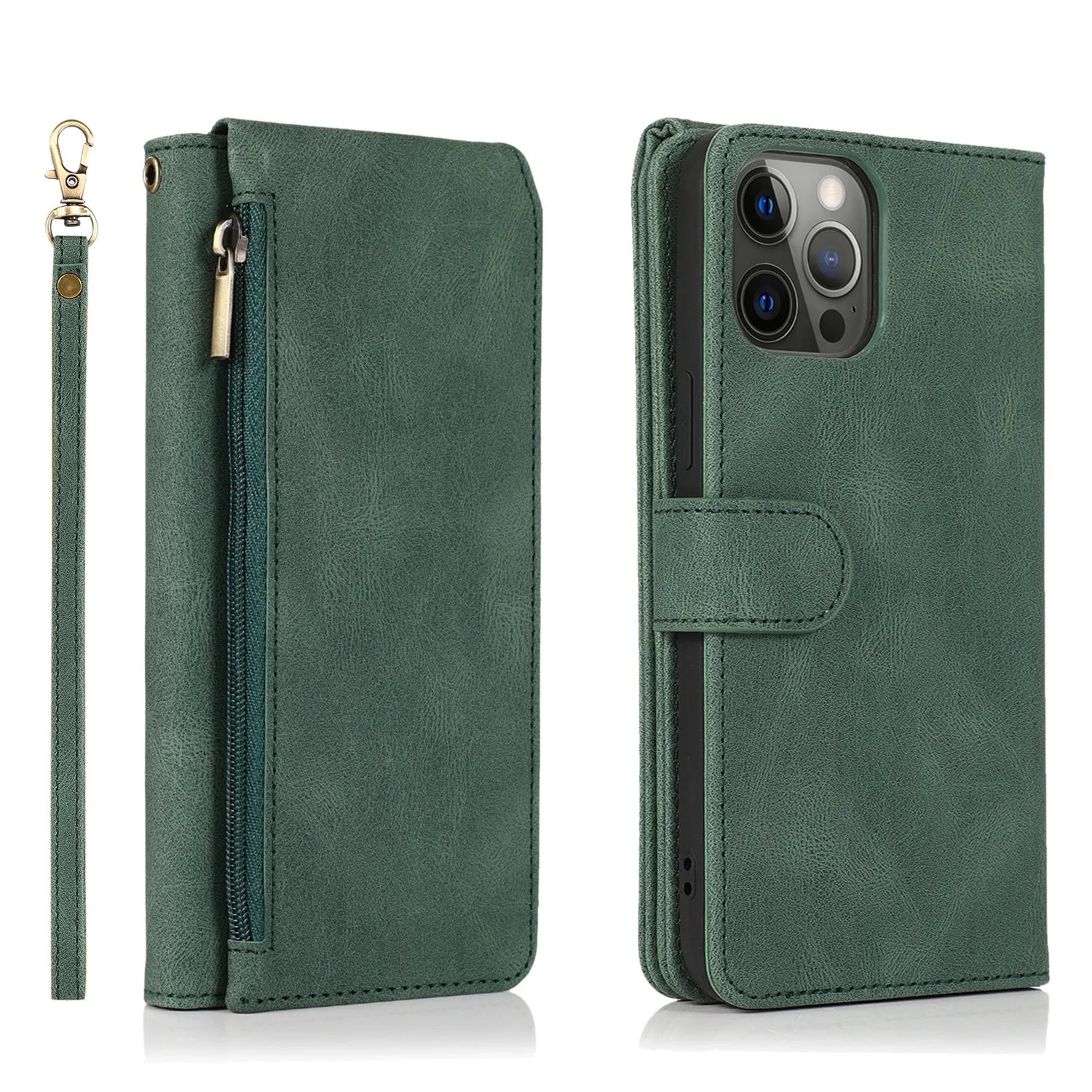 Luxury Case for iPhone 17 16 15 14 13 12 Mini 11 Pro X XS Max XR PLUS Air Wallet Leather Cards Holder Stand Flip Phone Bags