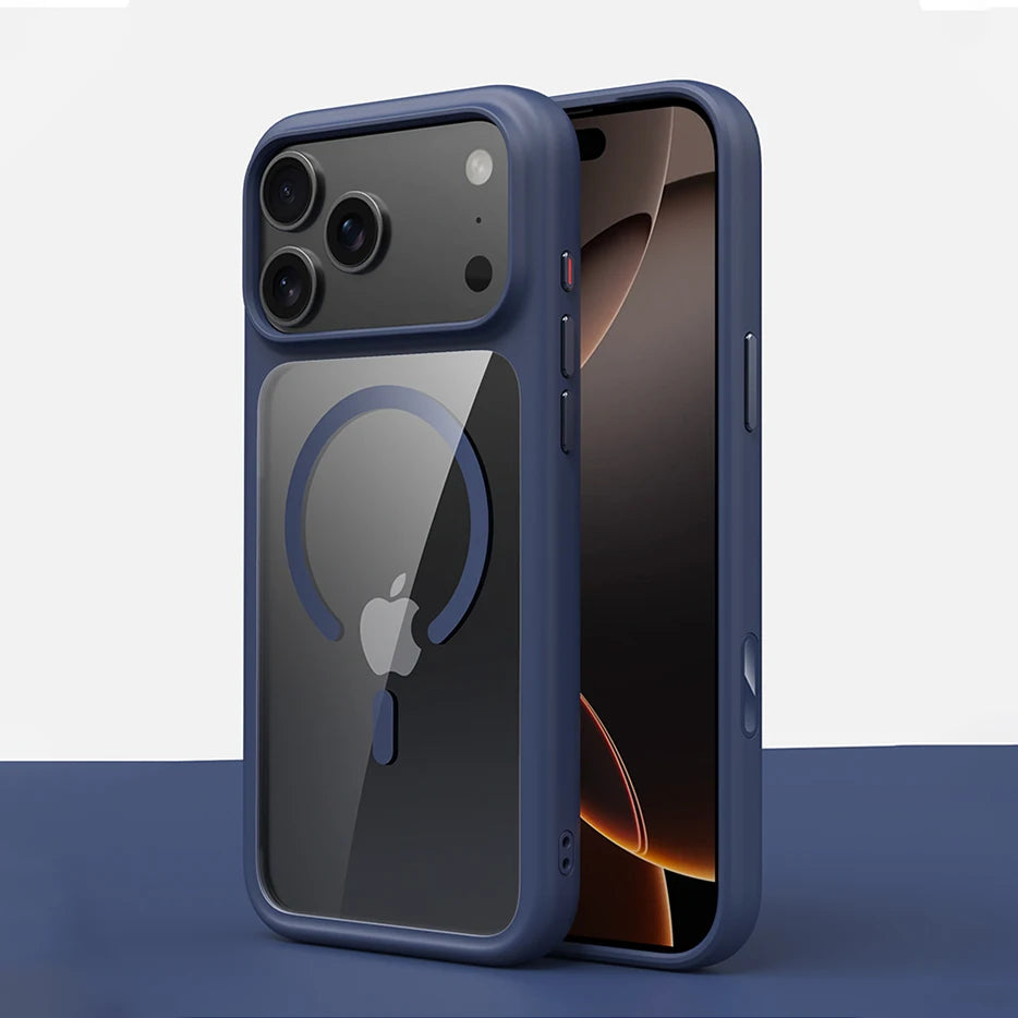 Coque MagSafe Mate Luxe – Boutons Métal, Anti-Choc | iPhone 17 / 17 Pro / 17 Pro Max / Air