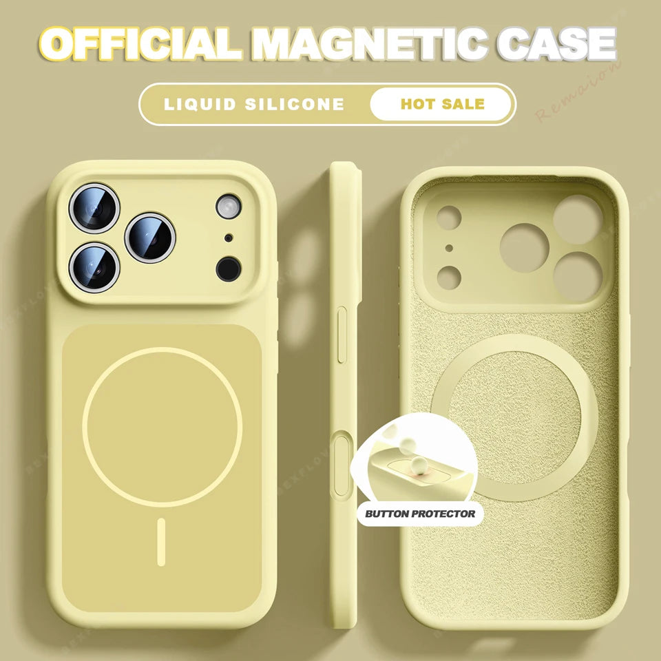 Coque Silicone Liquide MagSafe iPhone 13 14 15 16 17 Pro Max Air – Anti-Choc | NOVACASE