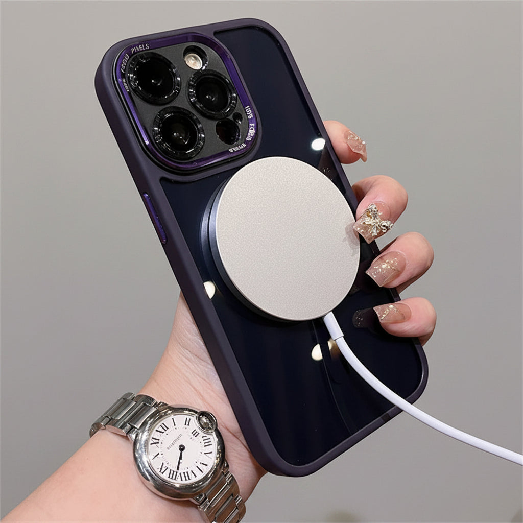 Coque MagSafe iPhone – Protection Transparente Anti-Choc avec Protection Objectif