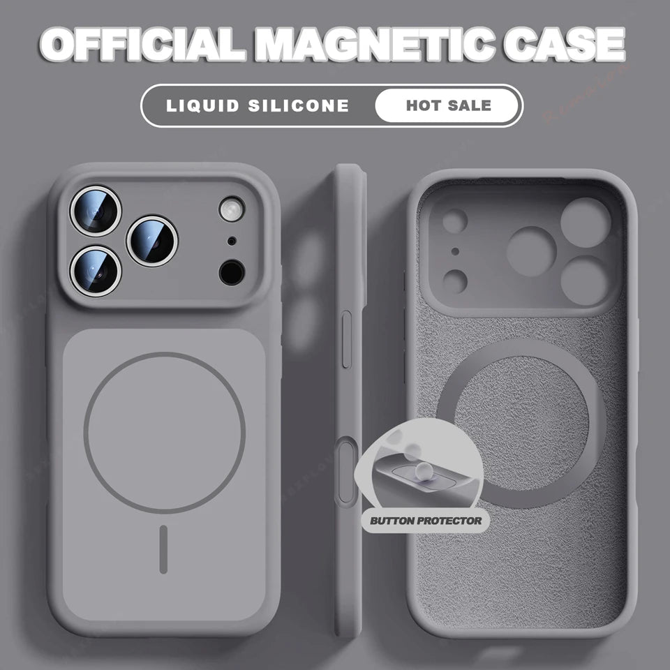 Coque Silicone Liquide MagSafe iPhone 13 14 15 16 17 Pro Max Air – Anti-Choc | NOVACASE