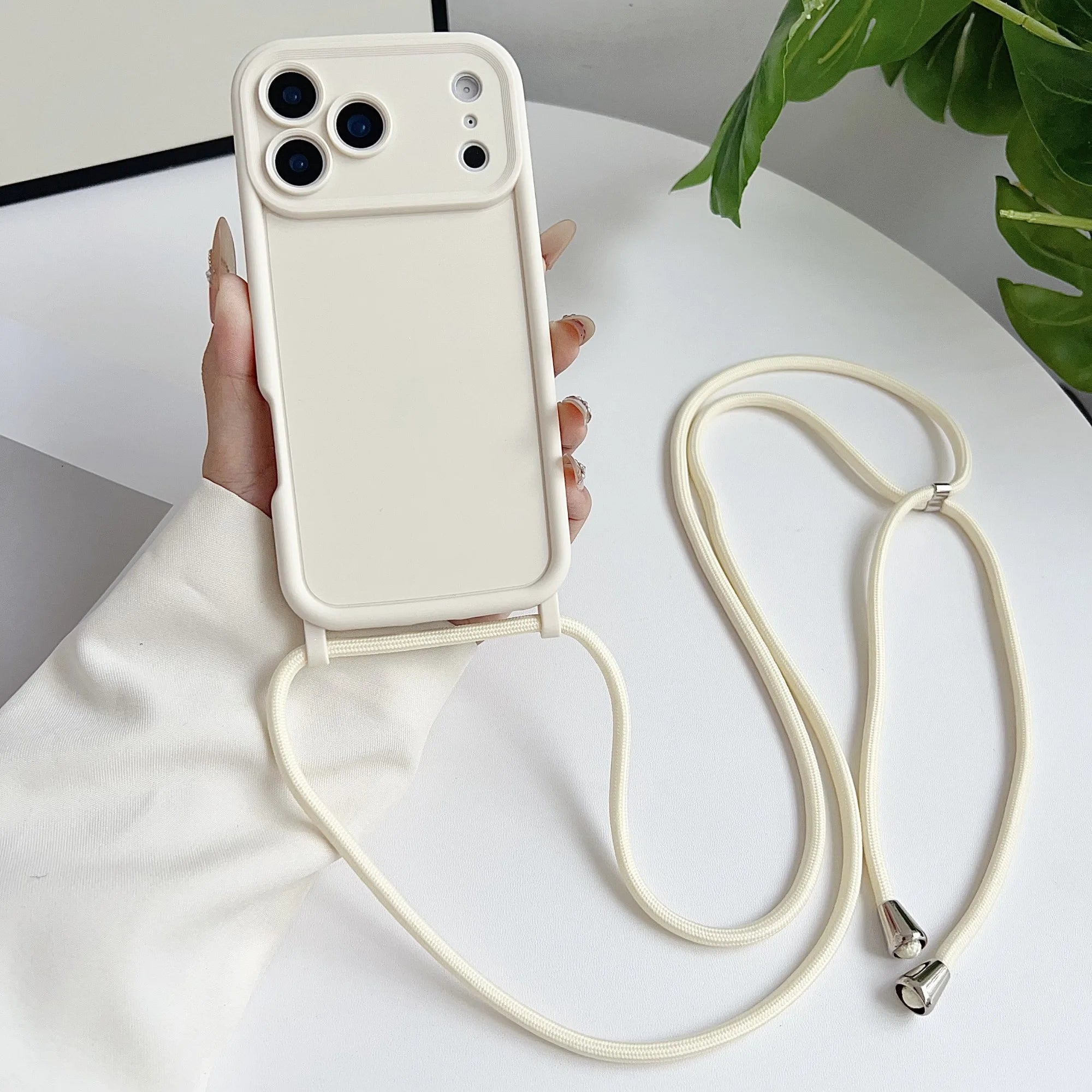 Luxury Phone Case for IPhone 17 Pro Max 16 15 14 Plus 13 12 11 with Crossbody Lanyard Camera Protection Coque Shockproof Cover