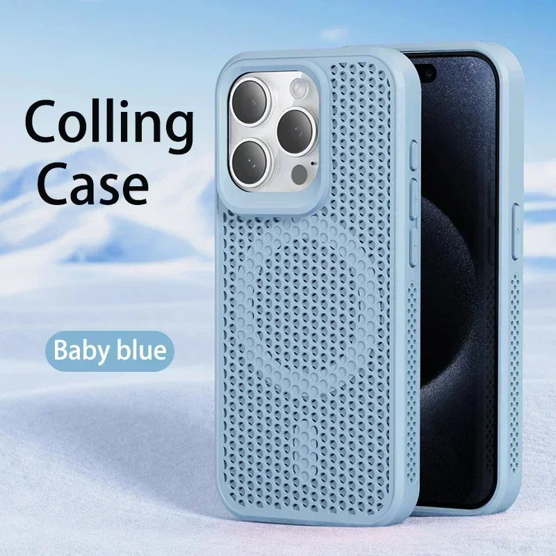Coque Respirante Magnétique iPhone 17 16 15 14 13 12 11 Pro Max Plus – Compatible MagSafe