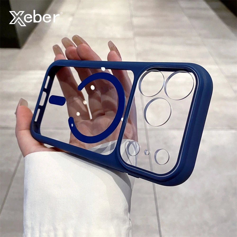 Coque Transparente Magnétique MagSafe – Acrylique Rigide Anti-Choc | iPhone 17 / 17 Pro / 17 Pro Max / Air