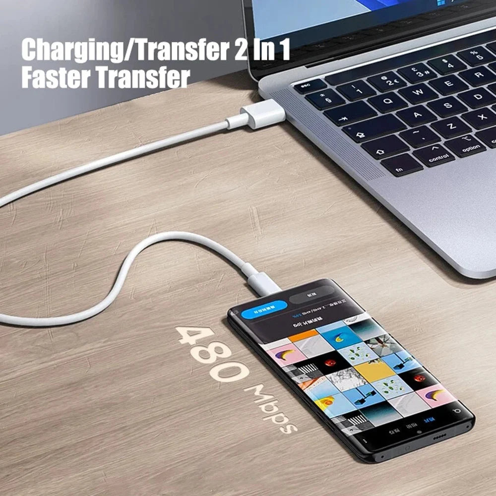 Câble USB-C vers USB-C 60W — Charge Rapide iPhone 15 Noir & Blanc - ACCESSOIRES SMARTPHONE