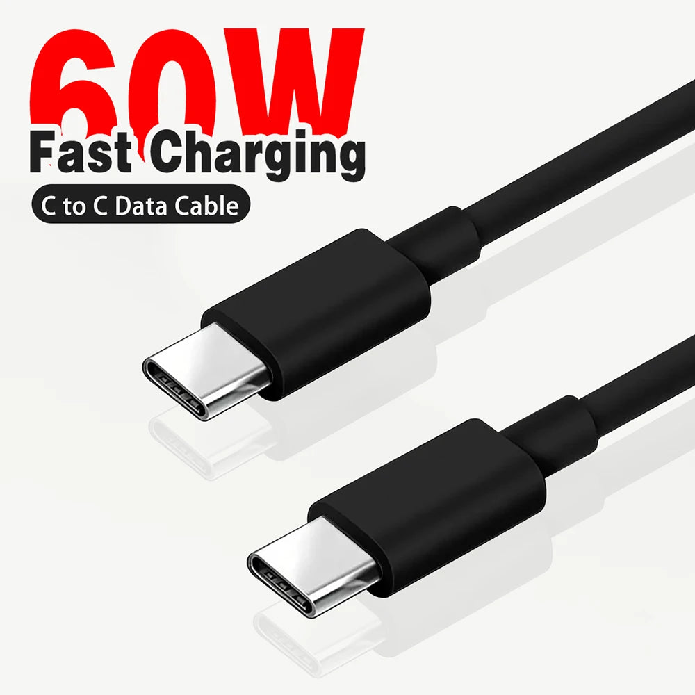 Câble USB-C vers USB-C 60W — Charge Rapide iPhone 15 Noir & Blanc - ACCESSOIRES SMARTPHONE