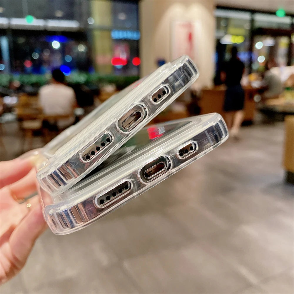 Photo Pocket Silicone Case For iPhone 16 15 14 11 Pro Max 13 12Mini X XR 7 8 Plus Shockproof Clear Soft Card Holder Wallet Cover