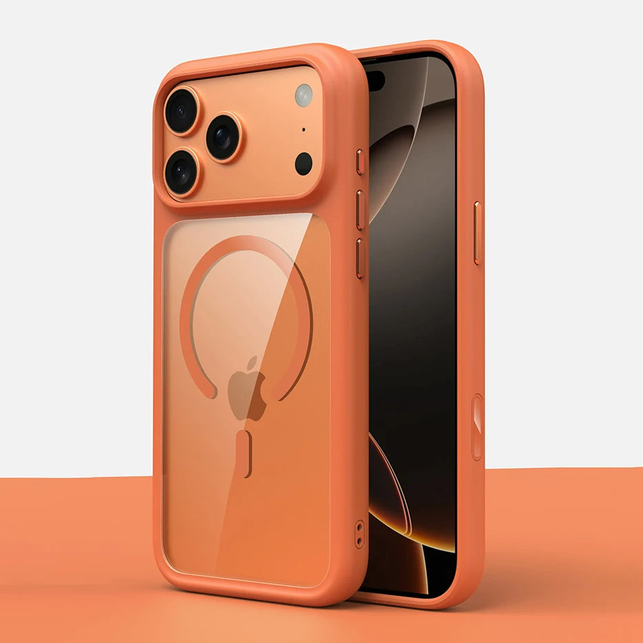 Coque MagSafe Mate Luxe – Boutons Métal, Anti-Choc | iPhone 17 / 17 Pro / 17 Pro Max / Air