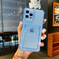 Bumper Card Slot Transparent Phone Cover For iPhone 14 11 12 13 Pro XR XS Max X 6 7 8 Plus SE Wallet Soft Shockproof Back Case