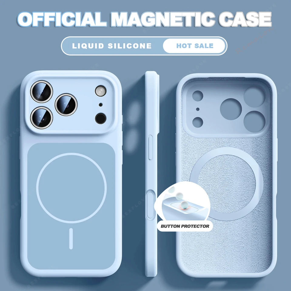 Coque Silicone Liquide MagSafe iPhone 13 14 15 16 17 Pro Max Air – Anti-Choc | NOVACASE