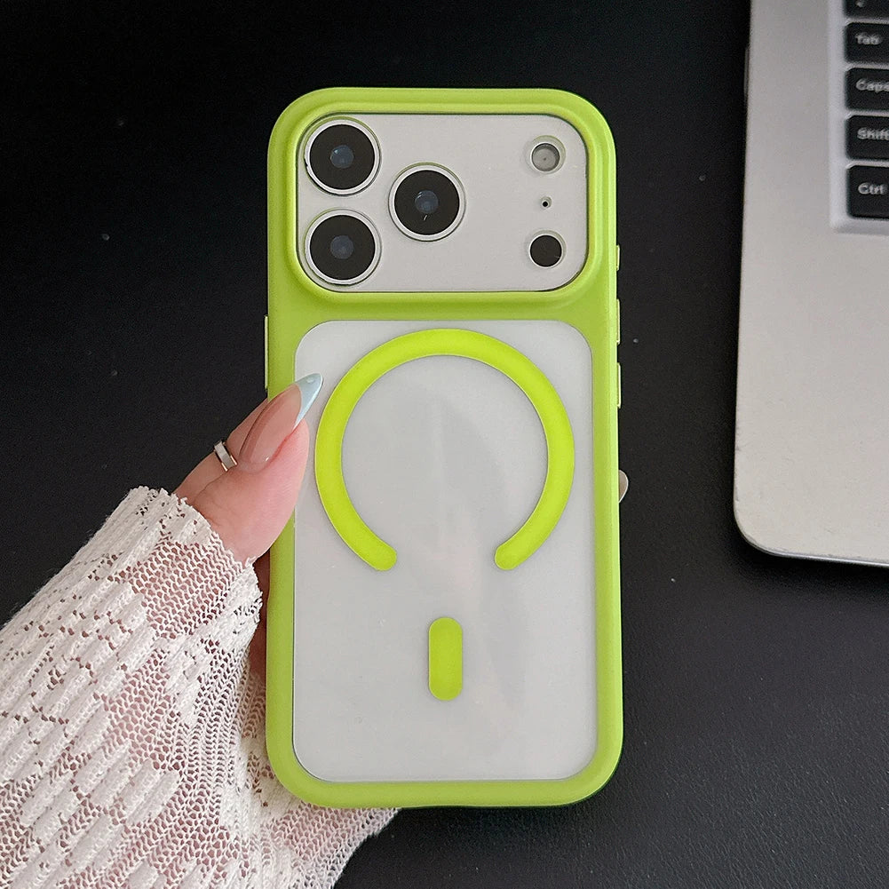 Coque MagSafe Transparente Acrylique – Compatible iPhone 13 à 17 Pro Max | Protection Caméra Anti-Choc