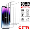 1-4Pcs Protective Glass For iPhone 17 16 Pro 18 15 14 13 12 11 XR X XS Max Screen Protector For iPhone 7 8 Plus 12 13 Mini Glass