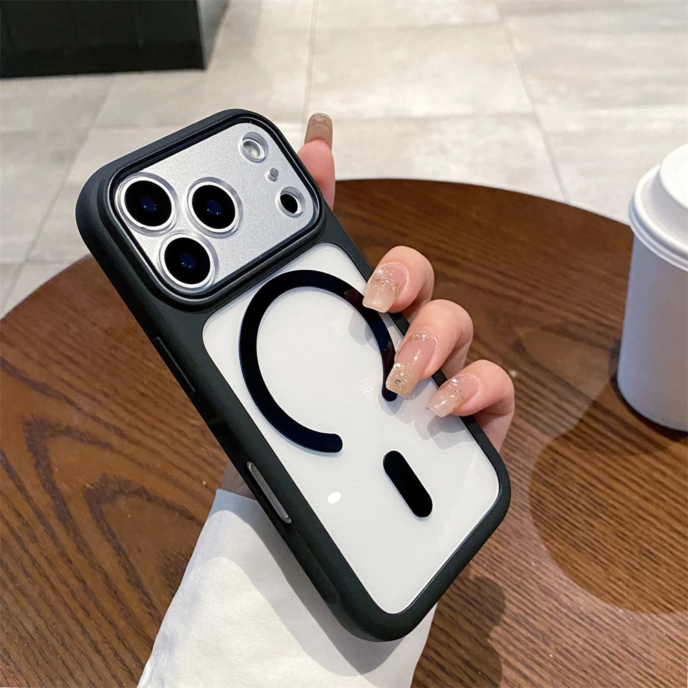 Coque Transparente Magnétique MagSafe – Acrylique Rigide Anti-Choc | iPhone 17 / 17 Pro / 17 Pro Max / Air