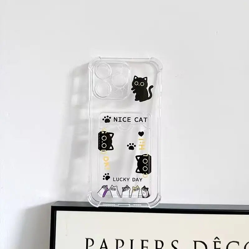 Cute Bear Casing For Xiaomi Redmi 13C 12 12C 10 9A 10C 9C 9 Note 13 12 Pro 9 9S 8 Pro Case Cover Card Holder Slot Bag Casing