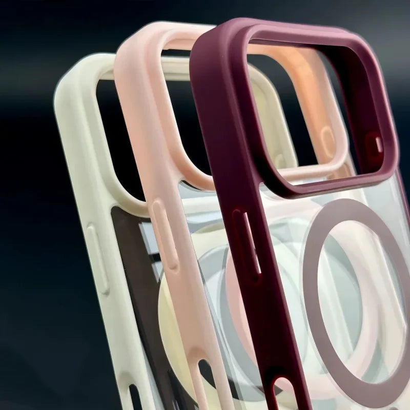 Luxury For Magsafe Phone Case For iPhone 17 Air 17 16 15 14 Plus 13 12 11 Pro Max 17 Pro Original Transparent Acrylic Back Cover
